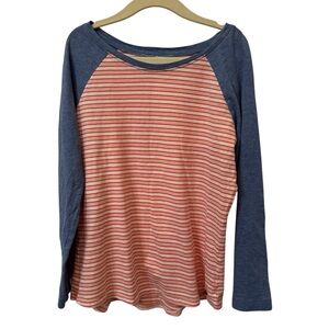 Matilda Jane 100% Cotton Raglan Sleeve Striped Soft Shirt Blue Red Cream 10